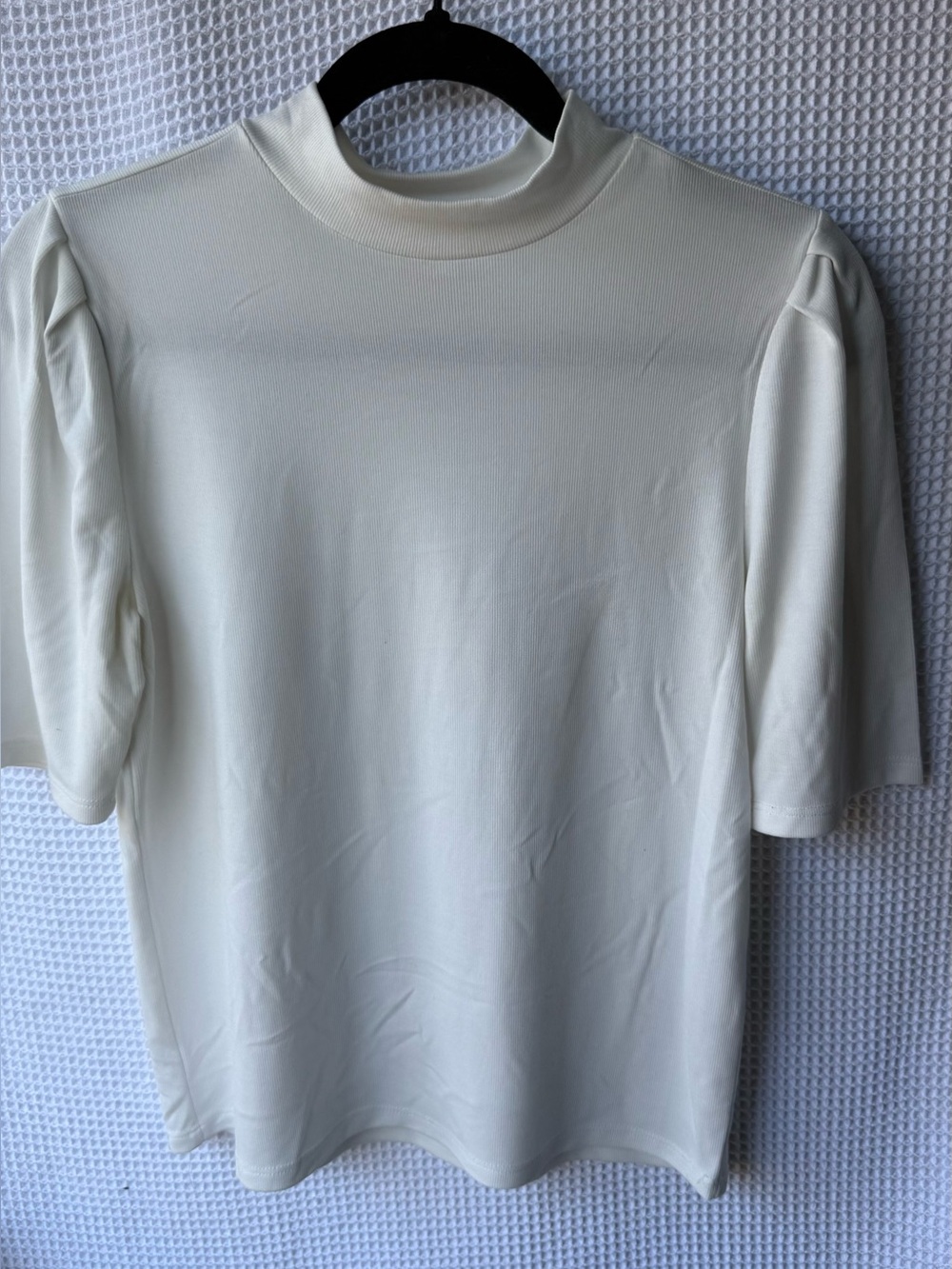 saltwater LUXE Cream High Neck Puff Sleeve Top